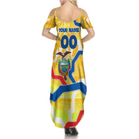 Personalized Ecuador Football Condor Mascot Summer Maxi Dress Golden Wings of La Tri