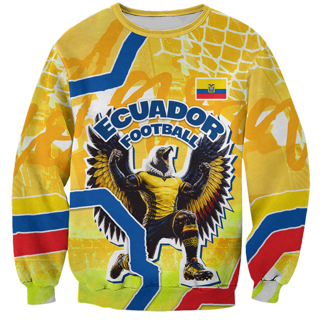 Personalized Ecuador Football Condor Mascot Sweatshirt Golden Wings of La Tri