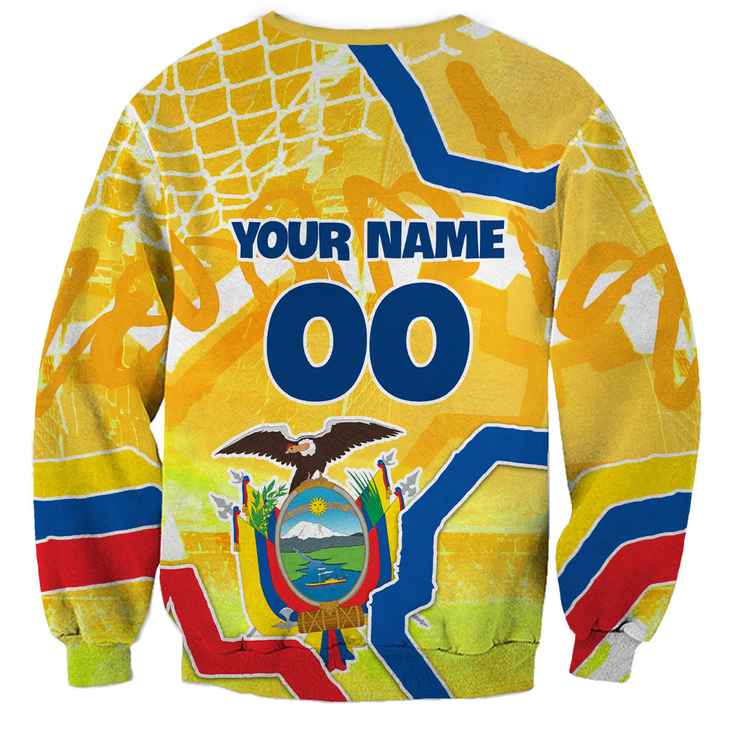 Personalized Ecuador Football Condor Mascot Sweatshirt Golden Wings of La Tri
