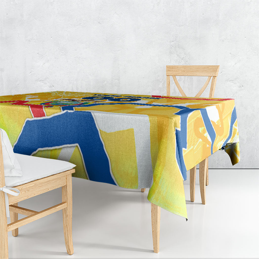 Personalized Ecuador Football Condor Mascot Tablecloth Golden Wings of La Tri