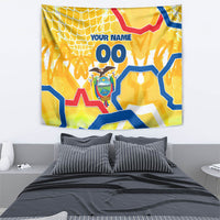 Personalized Ecuador Football Condor Mascot Tapestry Golden Wings of La Tri