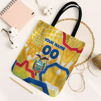 Personalized Ecuador Football Condor Mascot Tote Bag Golden Wings of La Tri