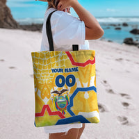Personalized Ecuador Football Condor Mascot Tote Bag Golden Wings of La Tri