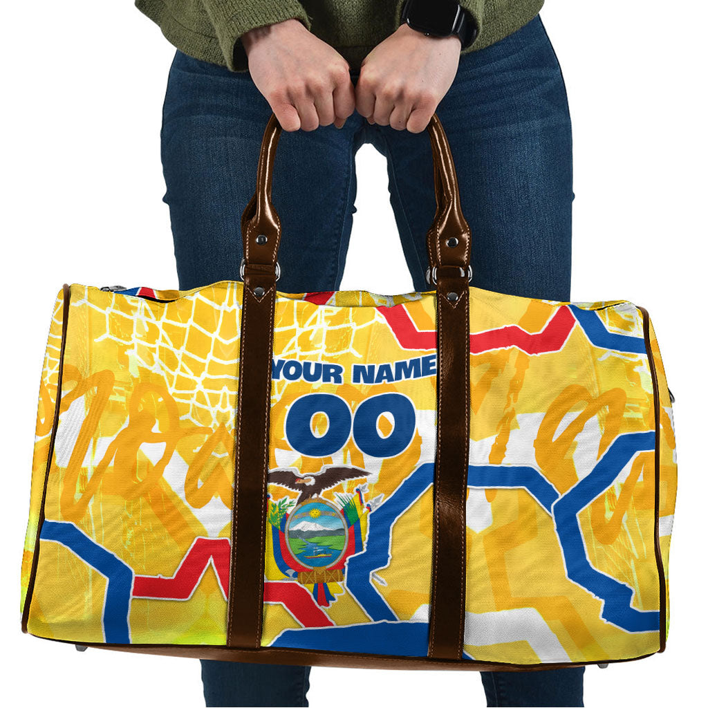 Personalized Ecuador Football Condor Mascot Travel Bag Golden Wings of La Tri