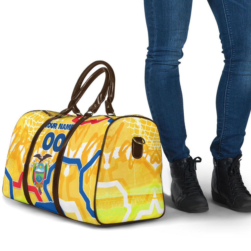 Personalized Ecuador Football Condor Mascot Travel Bag Golden Wings of La Tri