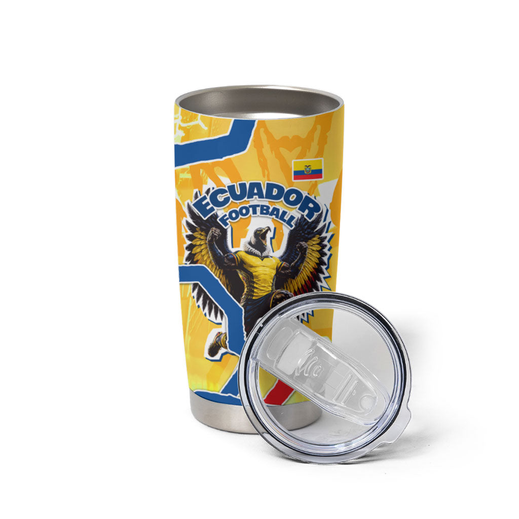 Personalized Ecuador Football Condor Mascot Tumbler Cup Golden Wings of La Tri