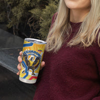 Personalized Ecuador Football Condor Mascot Tumbler Cup Golden Wings of La Tri