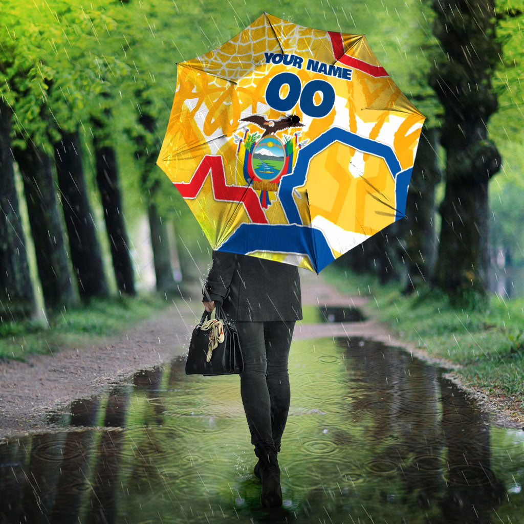 Personalized Ecuador Football Condor Mascot Umbrella Golden Wings of La Tri