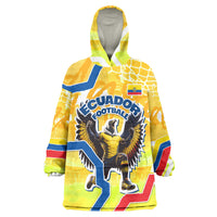 Personalized Ecuador Football Condor Mascot Wearable Blanket Hoodie Golden Wings of La Tri