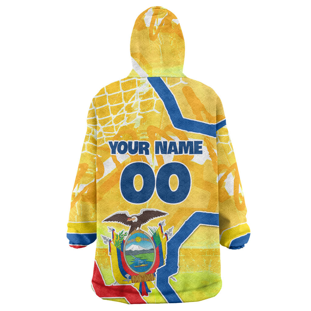Personalized Ecuador Football Condor Mascot Wearable Blanket Hoodie Golden Wings of La Tri
