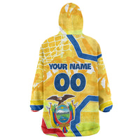 Personalized Ecuador Football Condor Mascot Wearable Blanket Hoodie Golden Wings of La Tri