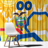 Personalized Ecuador Football Condor Mascot Window Curtain Golden Wings of La Tri