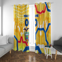 Personalized Ecuador Football Condor Mascot Window Curtain Golden Wings of La Tri