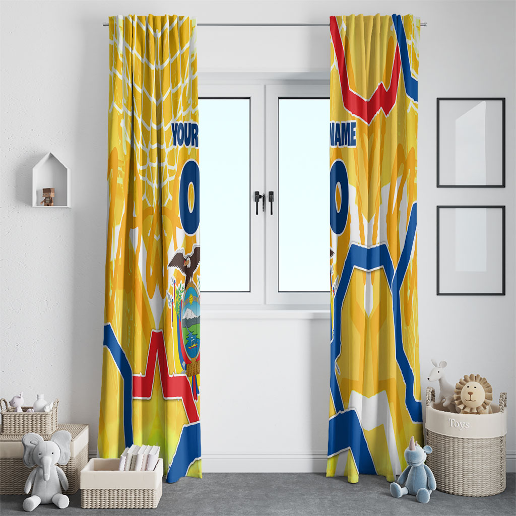 Personalized Ecuador Football Condor Mascot Window Curtain Golden Wings of La Tri