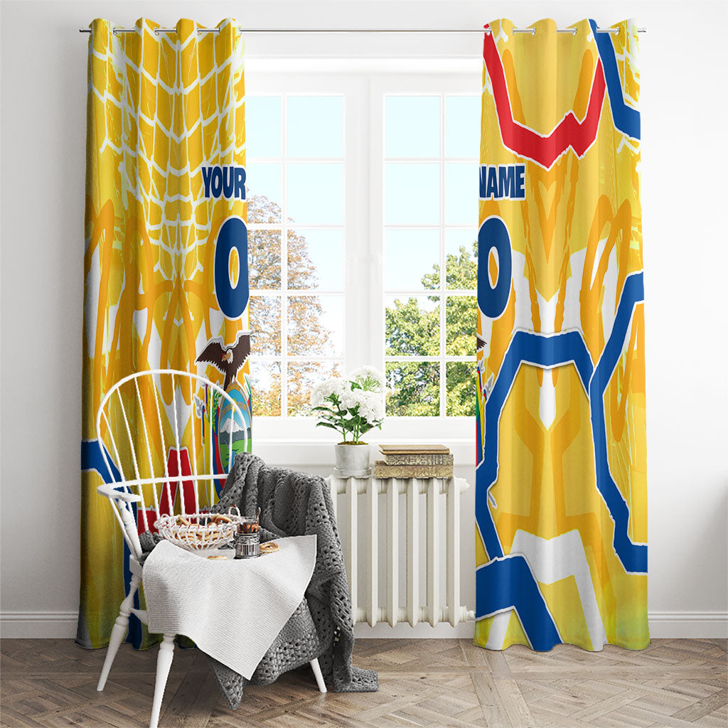 Personalized Ecuador Football Condor Mascot Window Curtain Golden Wings of La Tri
