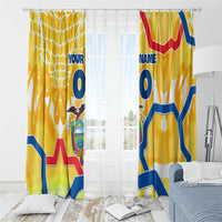 Personalized Ecuador Football Condor Mascot Window Curtain Golden Wings of La Tri