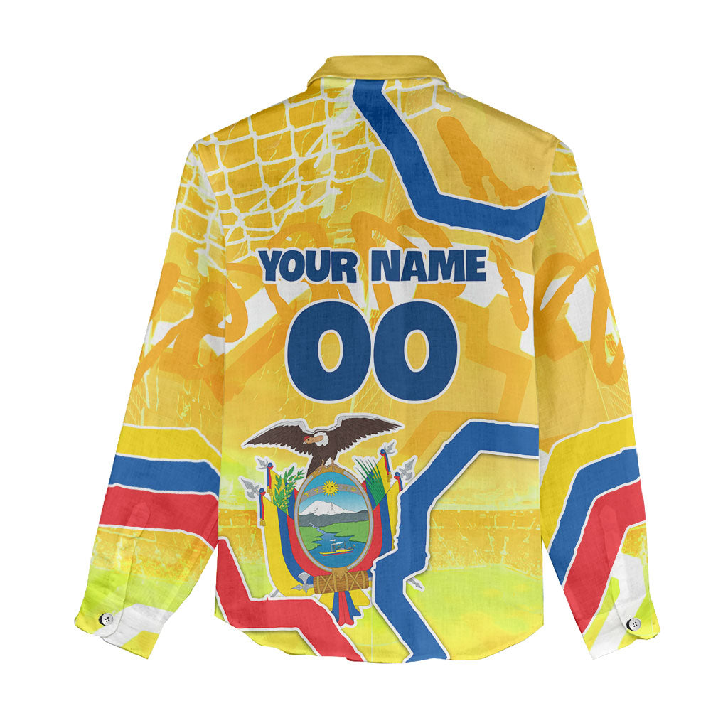 Personalized Ecuador Football Condor Mascot Women Casual Shirt Golden Wings of La Tri