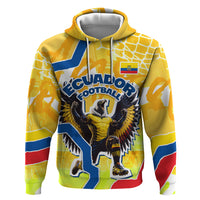 Personalized Ecuador Football Condor Mascot Zip Hoodie Golden Wings of La Tri