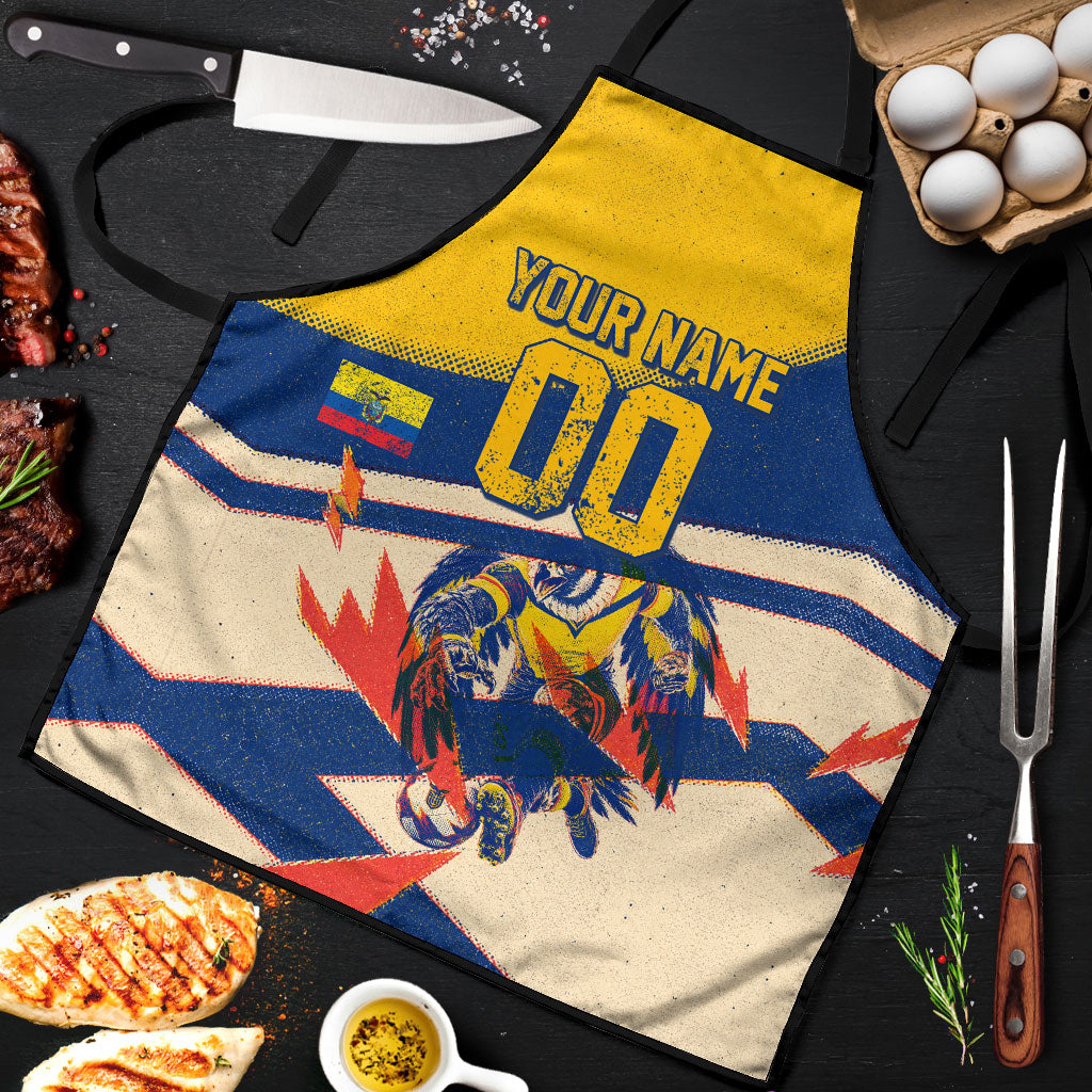 Personalized Ecuador Football Apron Condor Vintage Grunge National Pride Soccer Mascot