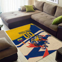Personalized Ecuador Football Area Rug Condor Vintage Grunge National Pride Soccer Mascot