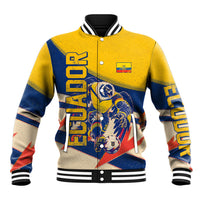 Personalized Ecuador Football Baseball Jacket Condor Vintage Grunge National Pride Soccer Mascot