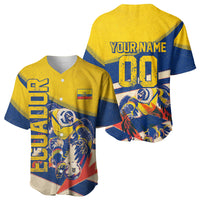 Personalized Ecuador Football Baseball Jersey Condor Vintage Grunge National Pride Soccer Mascot