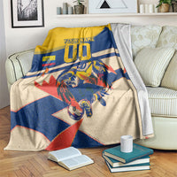 Personalized Ecuador Football Blanket Condor Vintage Grunge National Pride Soccer Mascot