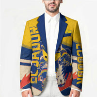 Personalized Ecuador Football Blazer Condor Vintage Grunge National Pride Soccer Mascot