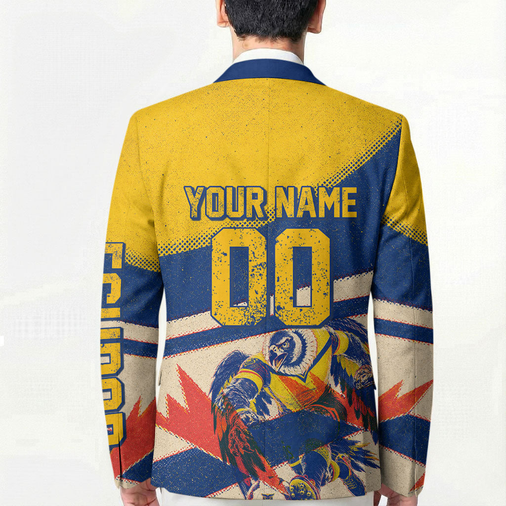Personalized Ecuador Football Blazer Condor Vintage Grunge National Pride Soccer Mascot