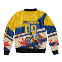 Personalized Ecuador Football Bomber Jacket Condor Vintage Grunge National Pride Soccer Mascot