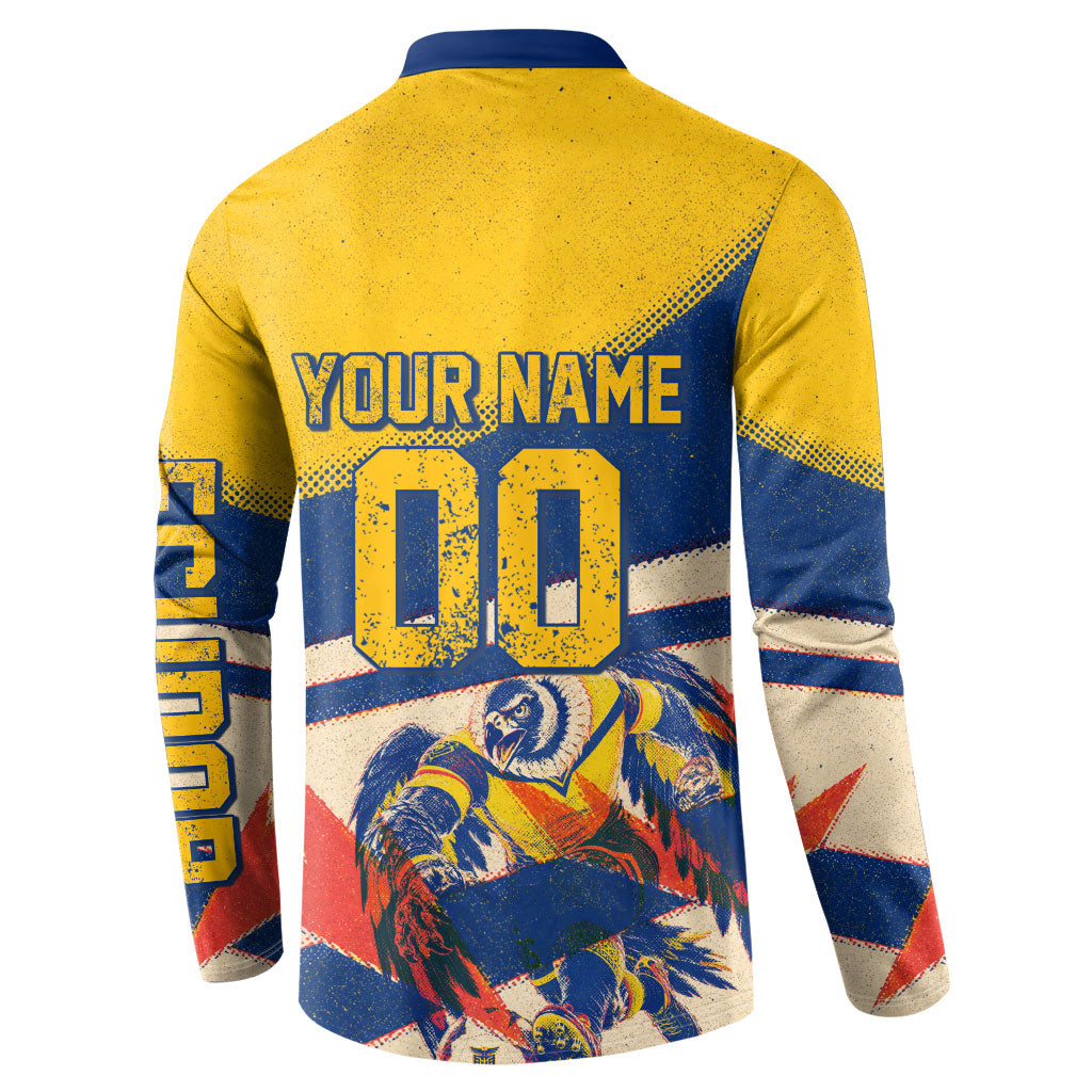 Personalized Ecuador Football Button Sweatshirt Condor Vintage Grunge National Pride Soccer Mascot
