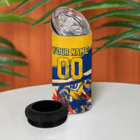 Personalized Ecuador Football 4 in 1 Can Cooler Tumbler Condor Vintage Grunge National Pride Soccer Mascot