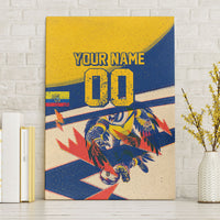 Personalized Ecuador Football Canvas Wall Art Condor Vintage Grunge National Pride Soccer Mascot