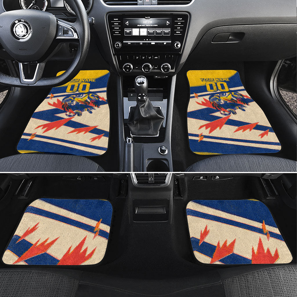 Personalized Ecuador Football Car Mats Condor Vintage Grunge National Pride Soccer Mascot
