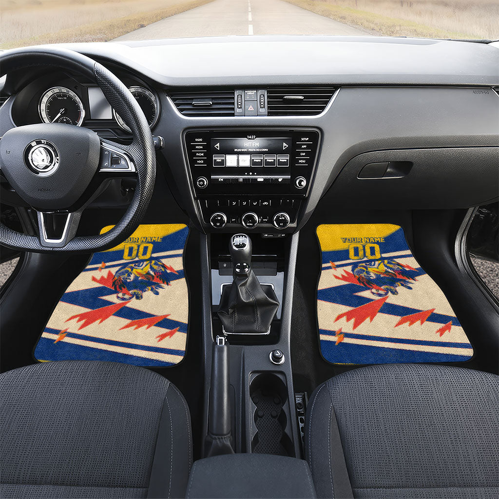 Personalized Ecuador Football Car Mats Condor Vintage Grunge National Pride Soccer Mascot