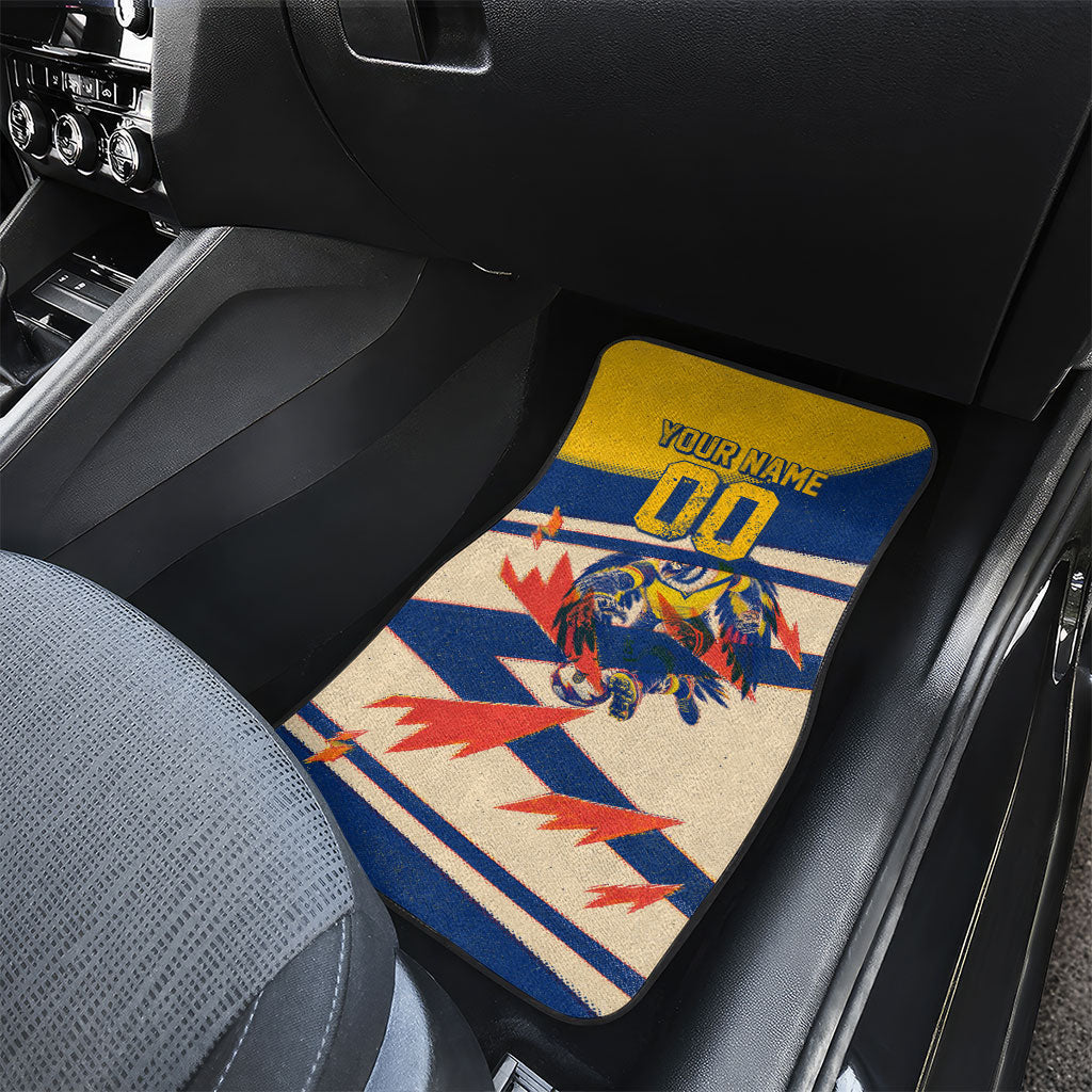 Personalized Ecuador Football Car Mats Condor Vintage Grunge National Pride Soccer Mascot