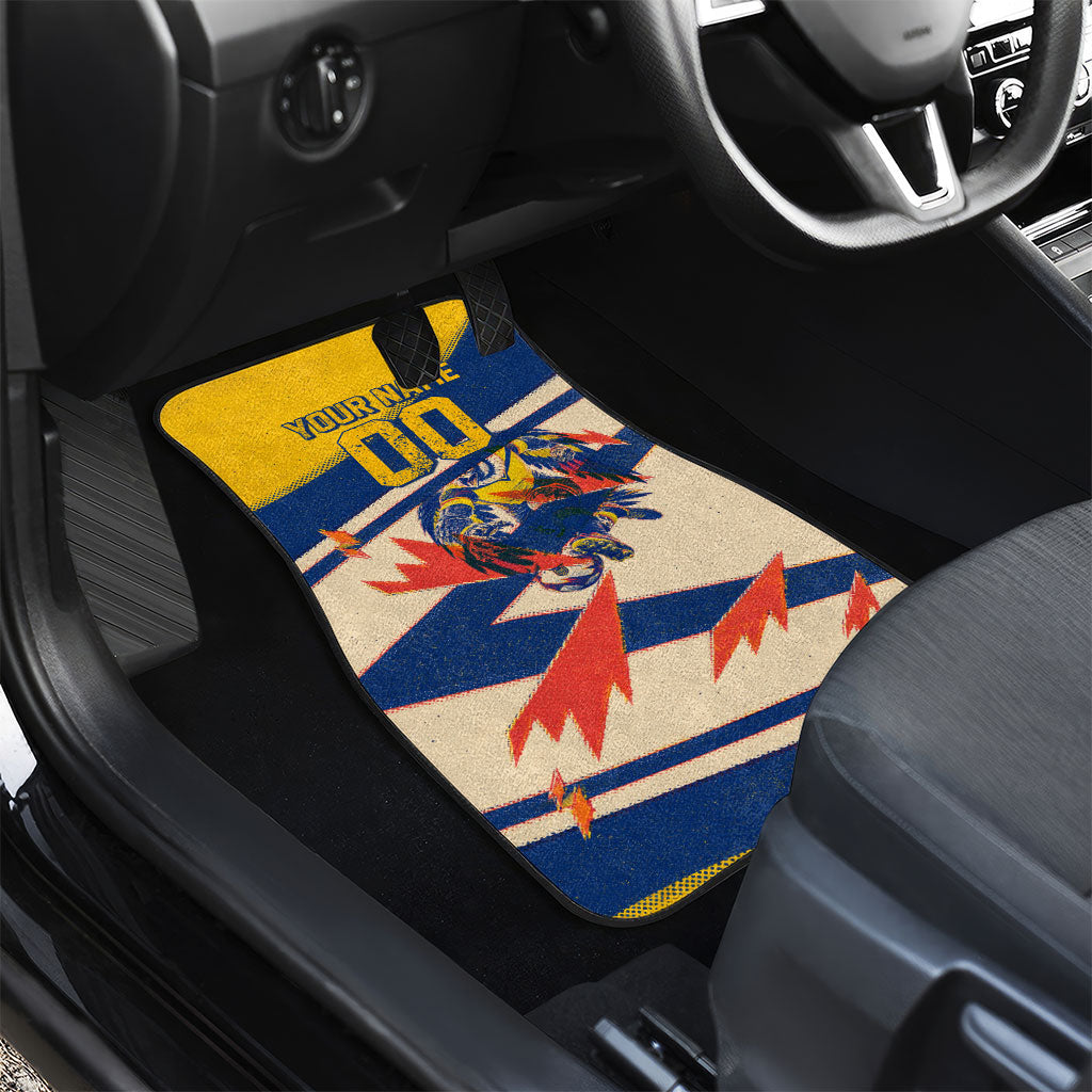 Personalized Ecuador Football Car Mats Condor Vintage Grunge National Pride Soccer Mascot