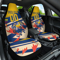 Personalized Ecuador Football Car Seat Cover Condor Vintage Grunge National Pride Soccer Mascot