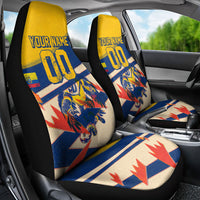 Personalized Ecuador Football Car Seat Cover Condor Vintage Grunge National Pride Soccer Mascot