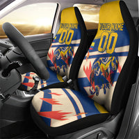 Personalized Ecuador Football Car Seat Cover Condor Vintage Grunge National Pride Soccer Mascot