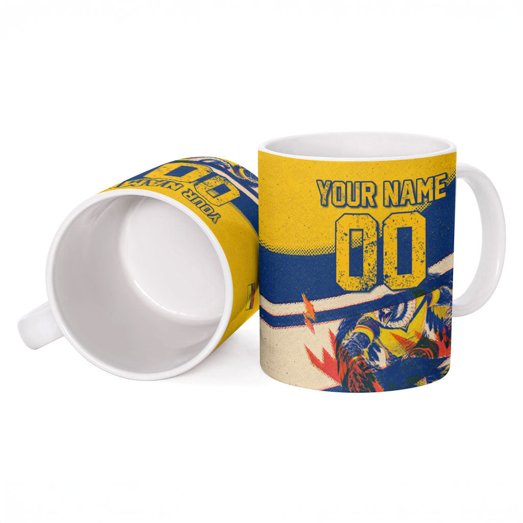 Personalized Ecuador Football Ceramic Mug Condor Vintage Grunge National Pride Soccer Mascot