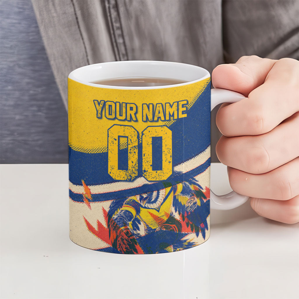 Personalized Ecuador Football Ceramic Mug Condor Vintage Grunge National Pride Soccer Mascot