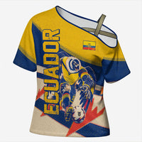 Personalized Ecuador Football Cross Shoulder Shirt Condor Vintage Grunge National Pride Soccer Mascot