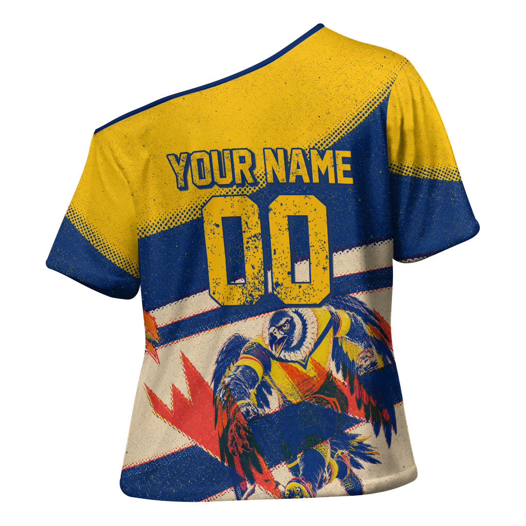 Personalized Ecuador Football Cross Shoulder Shirt Condor Vintage Grunge National Pride Soccer Mascot