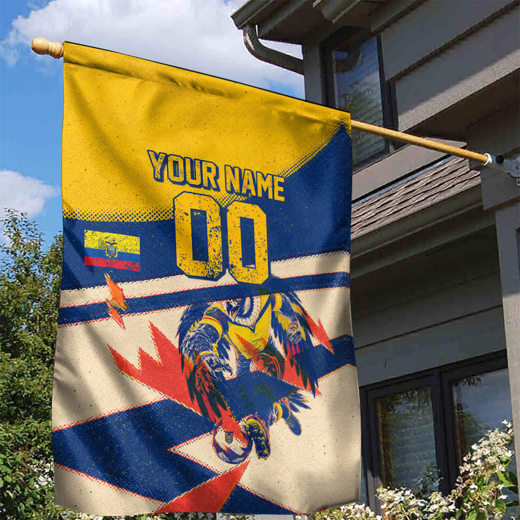 Personalized Ecuador Football Garden Flag Condor Vintage Grunge National Pride Soccer Mascot