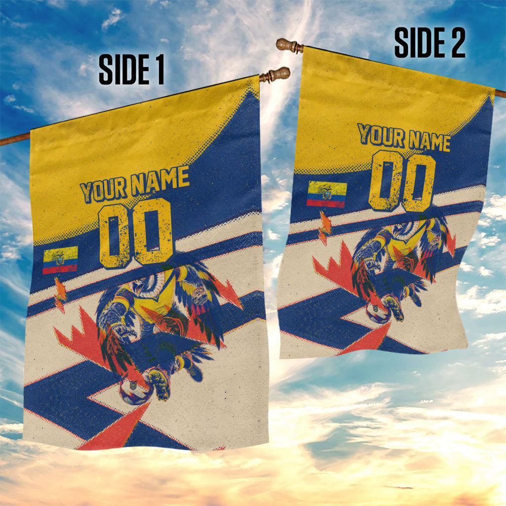 Personalized Ecuador Football Garden Flag Condor Vintage Grunge National Pride Soccer Mascot