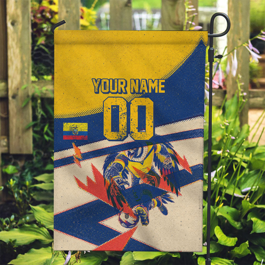 Personalized Ecuador Football Garden Flag Condor Vintage Grunge National Pride Soccer Mascot