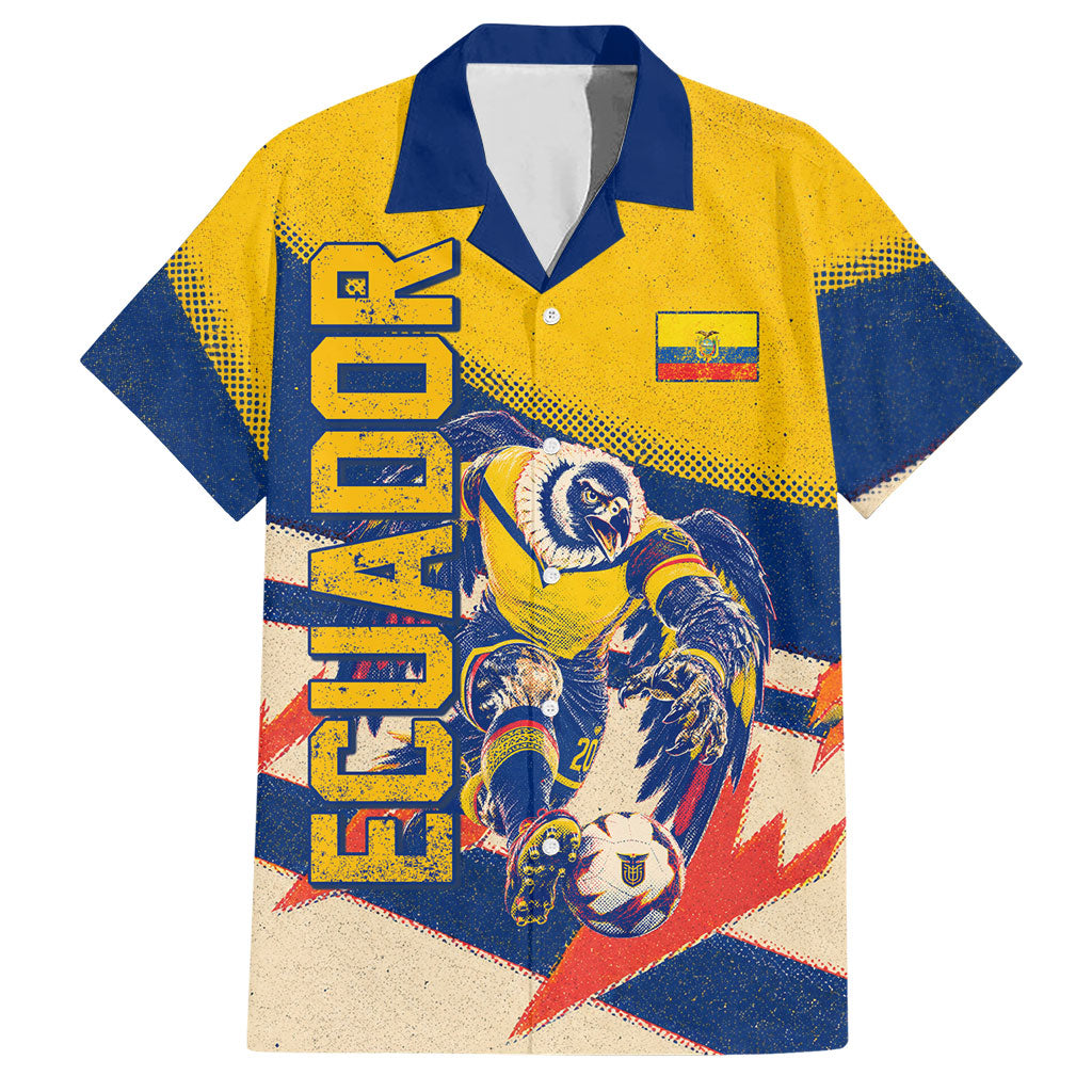 Personalized Ecuador Football Hawaiian Shirt Condor Vintage Grunge National Pride Soccer Mascot