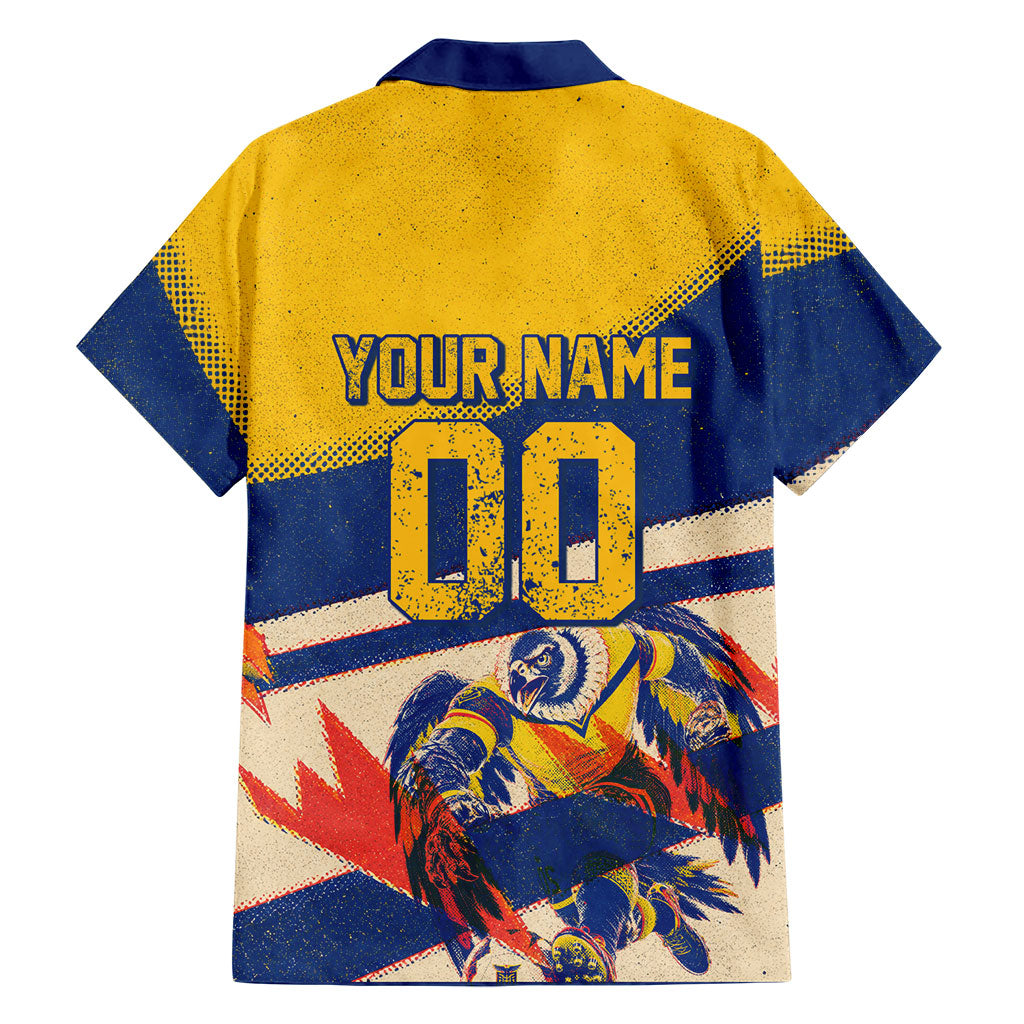 Personalized Ecuador Football Hawaiian Shirt Condor Vintage Grunge National Pride Soccer Mascot