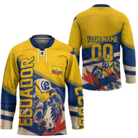 Personalized Ecuador Football Hockey Jersey Condor Vintage Grunge National Pride Soccer Mascot